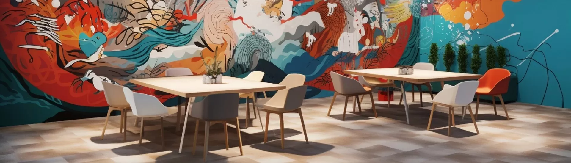 Restaurant Wall Design - Décor Ideas, Cafeteria Colour Ideas, Wall ...